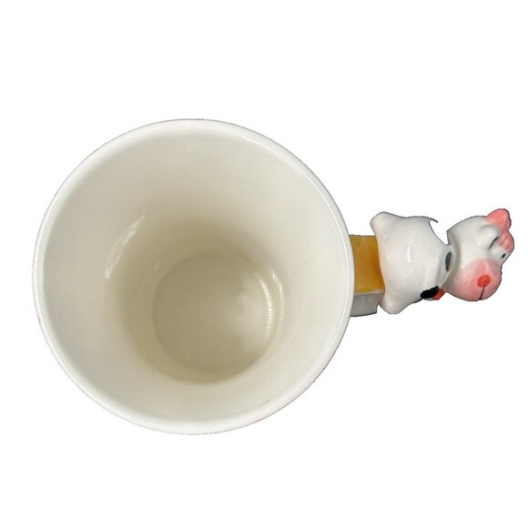 Indra Hand Painted Colorful Cow Stoneware Mug made in Thailand 3D Cow on Handle - Picture 2 of 7
